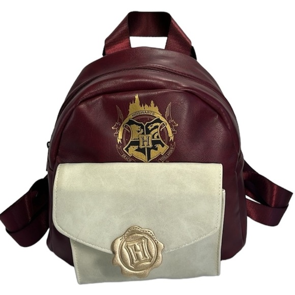 Hogwarts Backpack, Sealed Letter Pocket, dark red, cream, gold - Picture 1 of 13